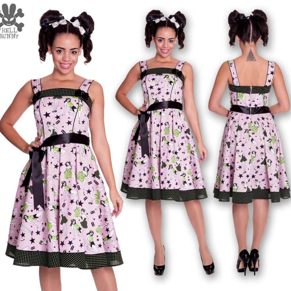 50s style PinUp Girls dress Large - Picture 2 of 6